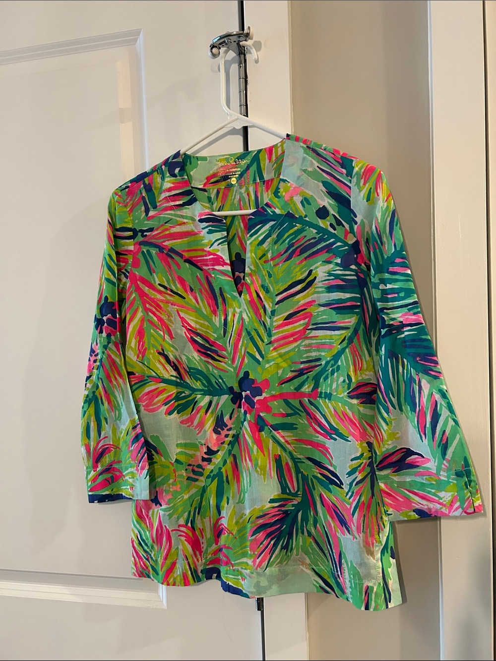 Lilly Pulitzer Palm-Print Tunic in Green, Pink & Teal
